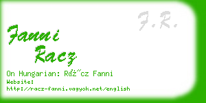 fanni racz business card